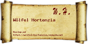 Wölfel Hortenzia névjegykártya